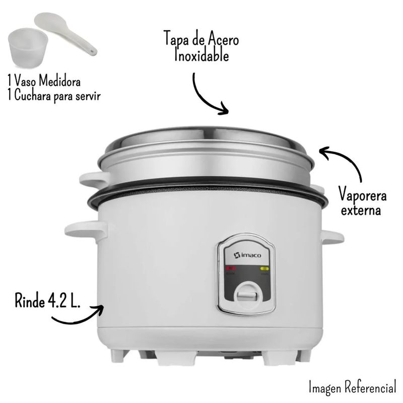 IMACO - OLLA ARROCERA IMACO RC42 4.2 LT C/VAPORERA BLANCO