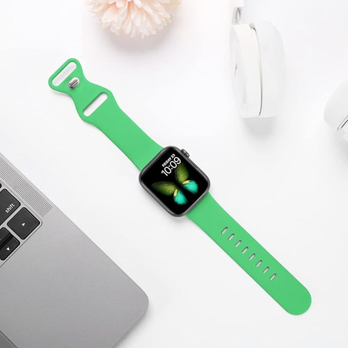 GENERICO - Correa Silicona Apple Watch 38/40/41mm/(Series 10 42mm) M/L Verde