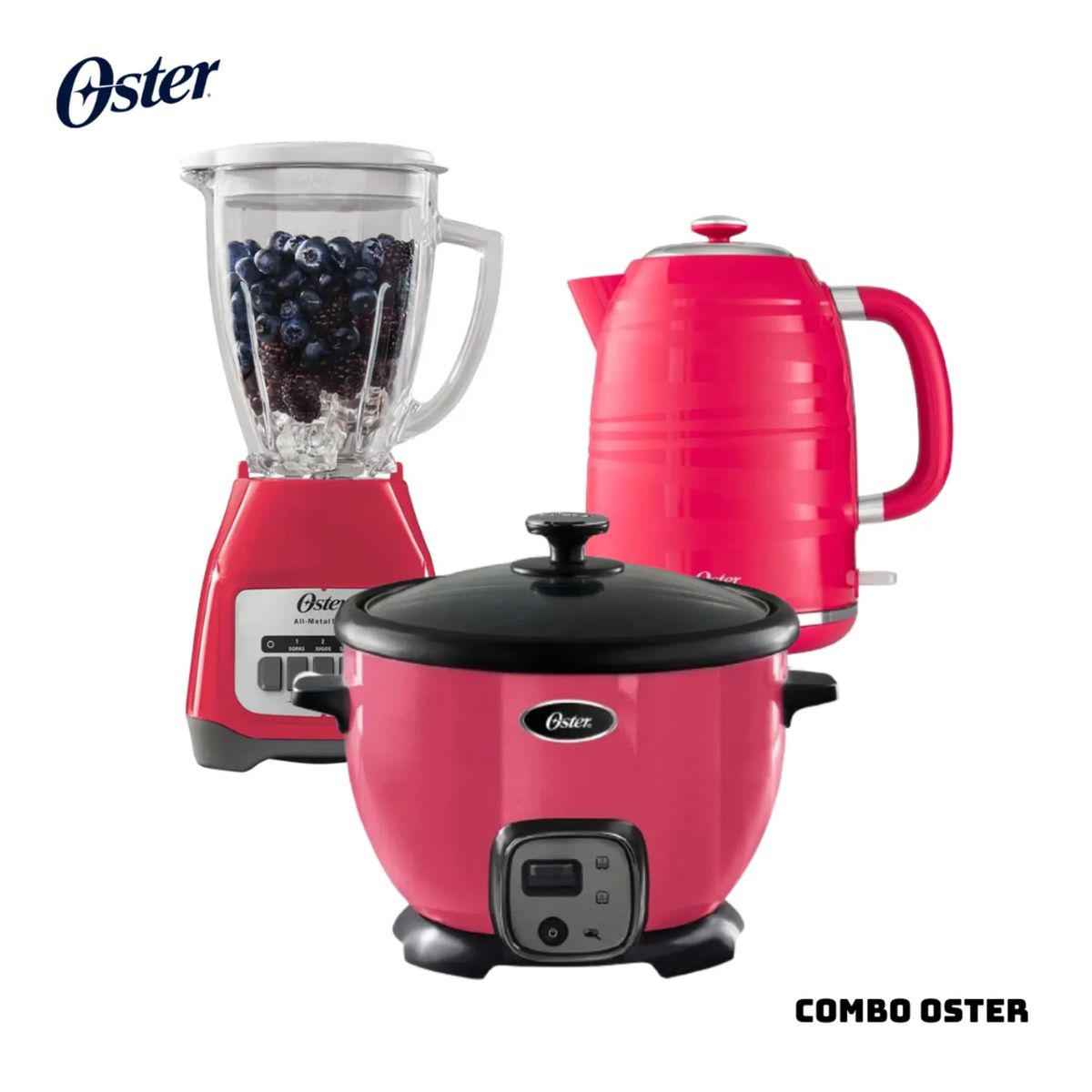 OSTER - COMBO OSTER ARROCERA + HERVIDOR + LICUADORA - SANDIA