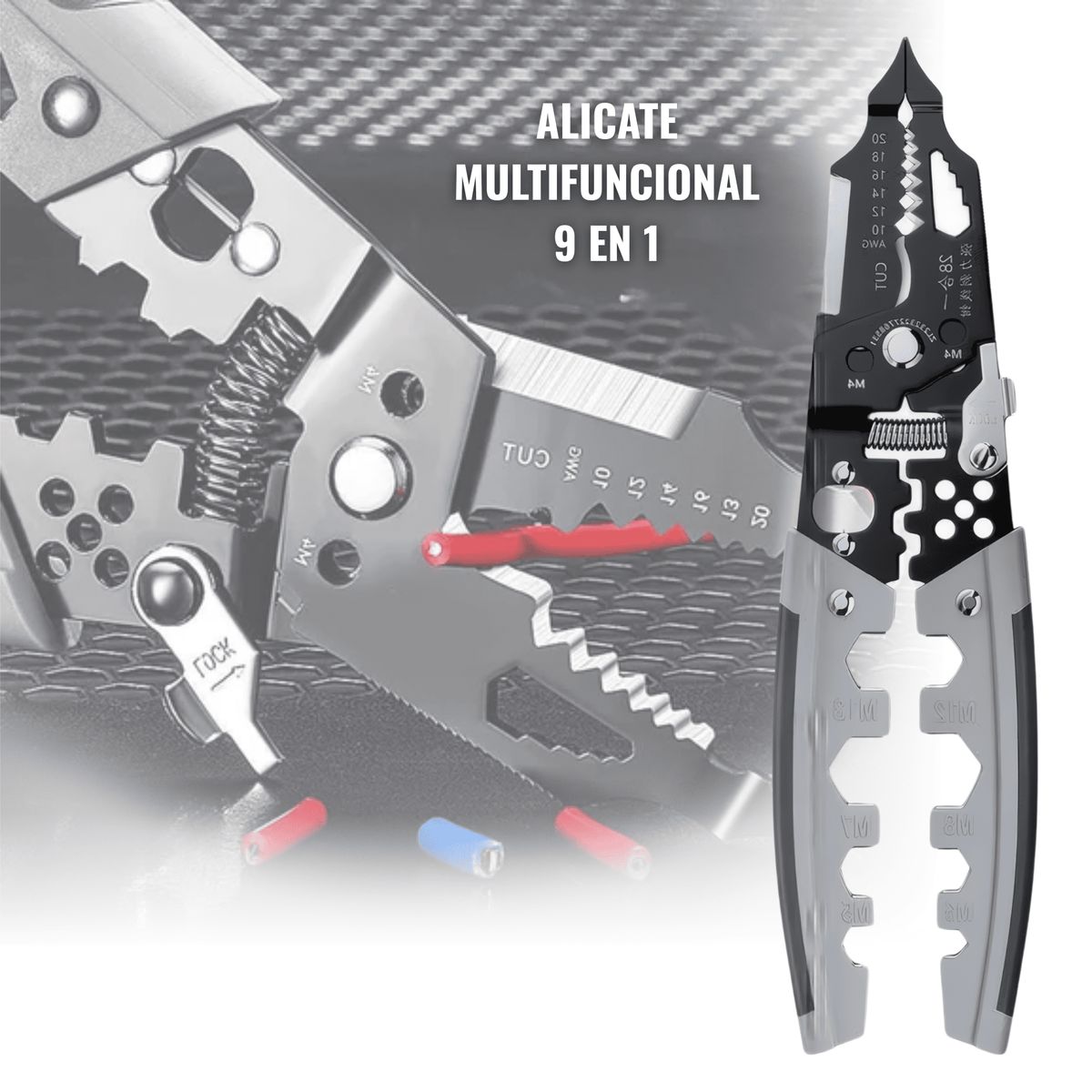 ROSH - Sierra 8 en 1 + Alicate + Set de 2 Llaves Francesas Premium