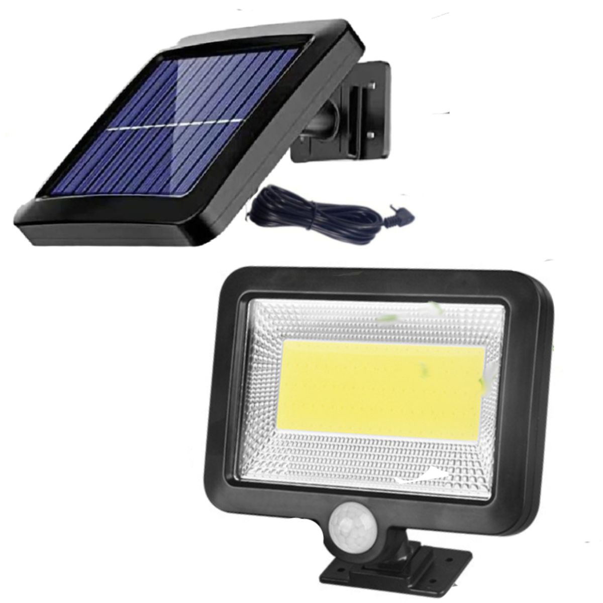 SEISA - Lampara Reflector Panel Solar con Cable para Exteriores Luz LED