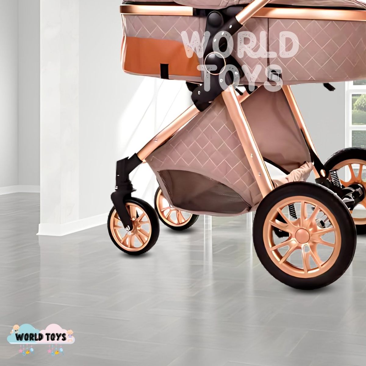 BABY - Coche Moisés de Lujo 4 en 1 «MADRID» Con Portabebé Coffee