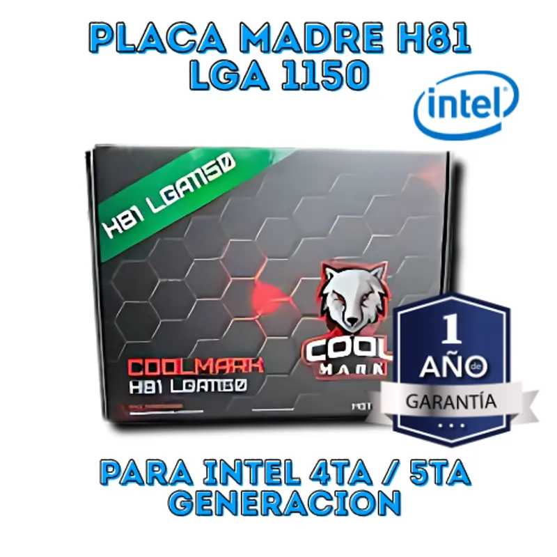 GENERICO - PLACA MADRE H81 COOLMARK PARA INTEL 4TA Y 5TA GENERACION