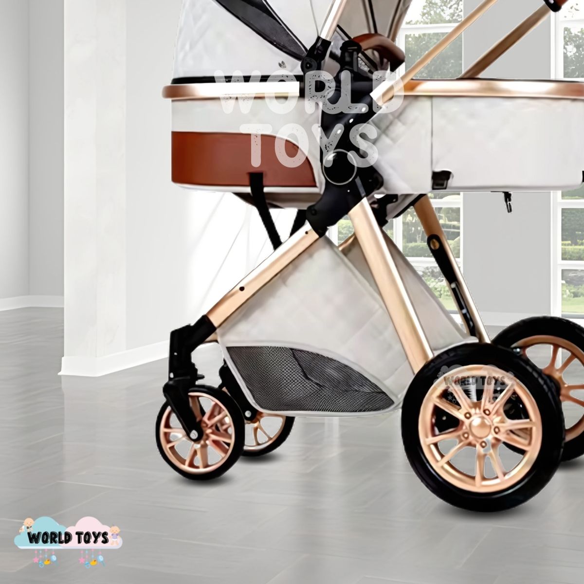 BABY - Coche Moisés de Lujo 4 en 1 «MADRID» Con Portabebé White