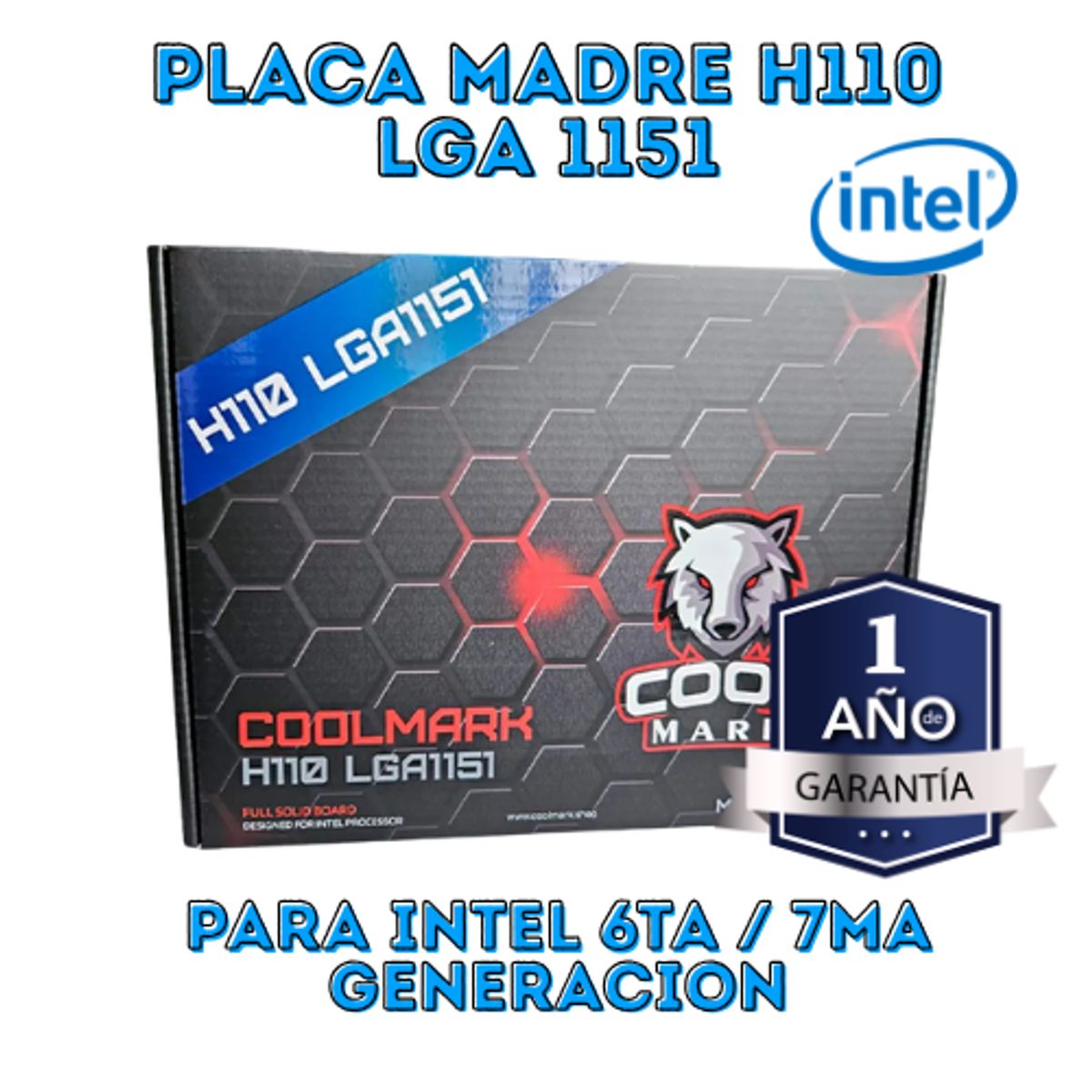 GENERICO - PLACA MADRE H110 LGA 1150 COOLMARK PARA INTEL 6TA Y 7MA GENERACION