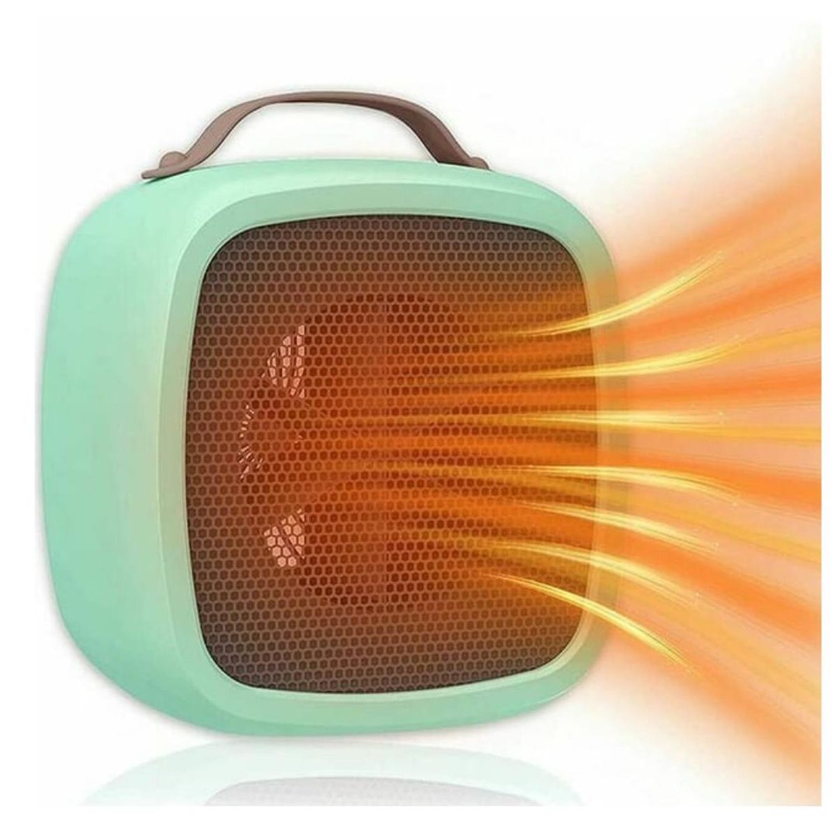 GENERICO - Mini Calefactor Portátil Eléctrico de 500W Calentador Moderno Verde