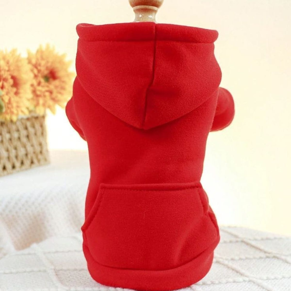 JMA - Ropa De Mascota Polera Con Capucha Talla 02  Color Rojo