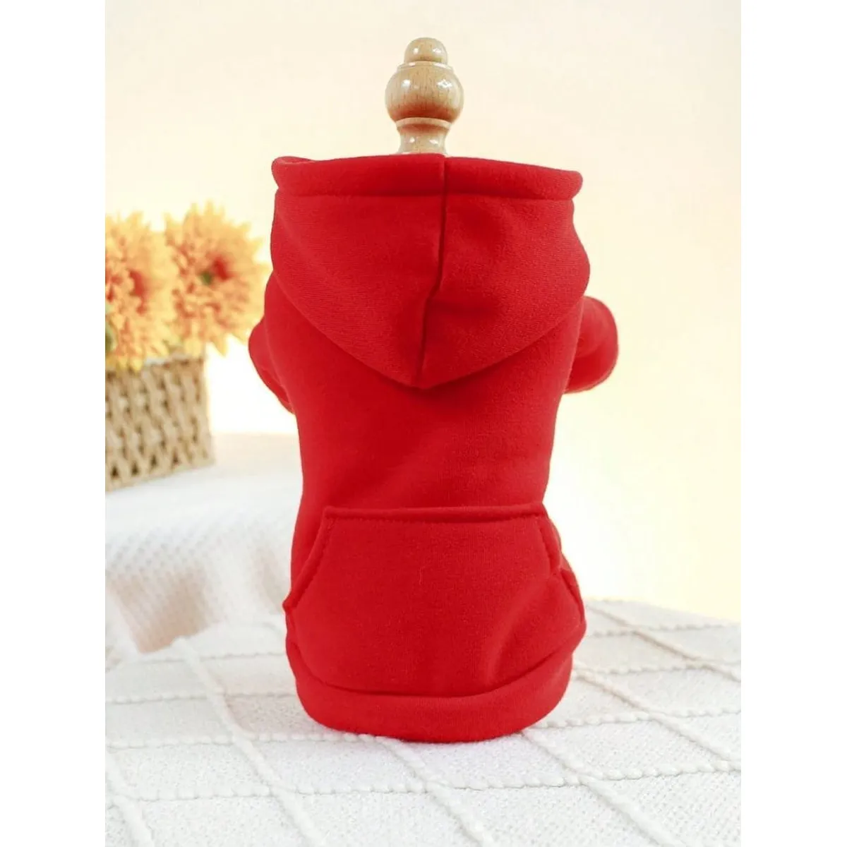 JMA - Ropa De Mascota Polera Con Capucha Talla 02  Color Rojo