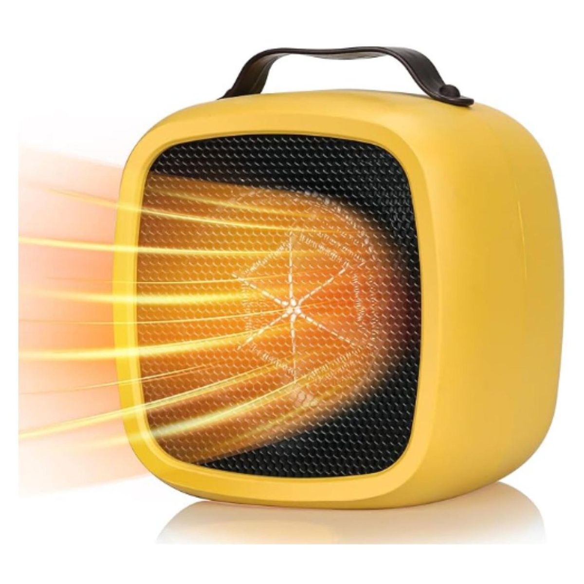 GENERICO - Mini Calefactor Portátil Eléctrico de 500W Calentador Moderno Amarillo