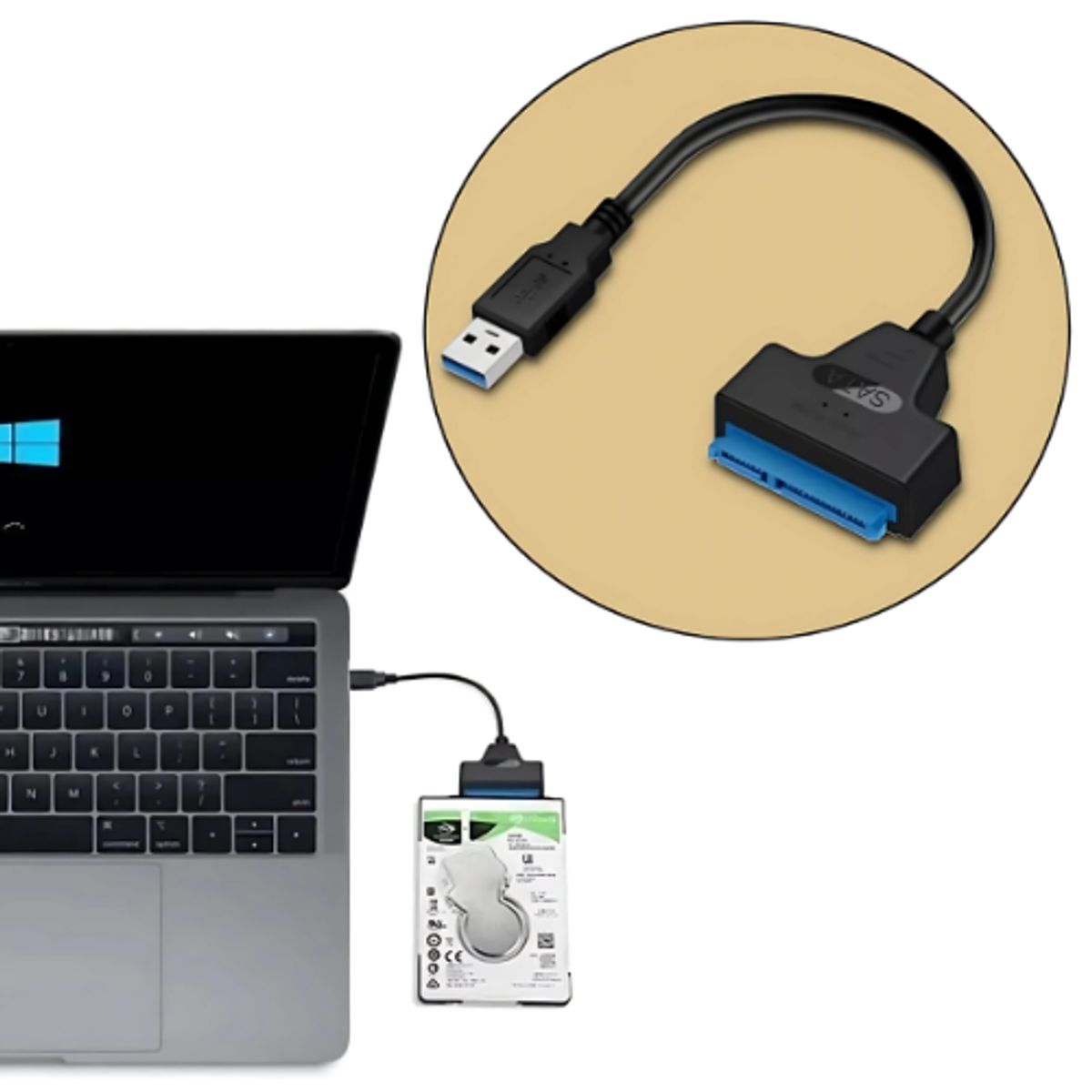 GENERICO - Cable sata a usb 3.0 adaptador de ssd y hdd 2.5 pulgadas