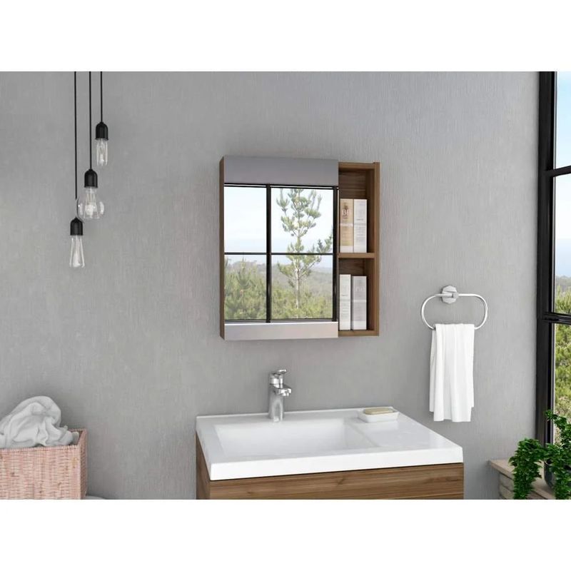 R&R MUEBLES - Gabinete Mueble de Baño Julia 1 Puerta y Espejo R&R MUEBLES