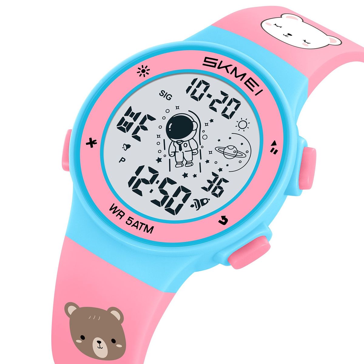 SKMEI - Reloj Skmei 2267  Rosado Oso Bear con luces para niñas