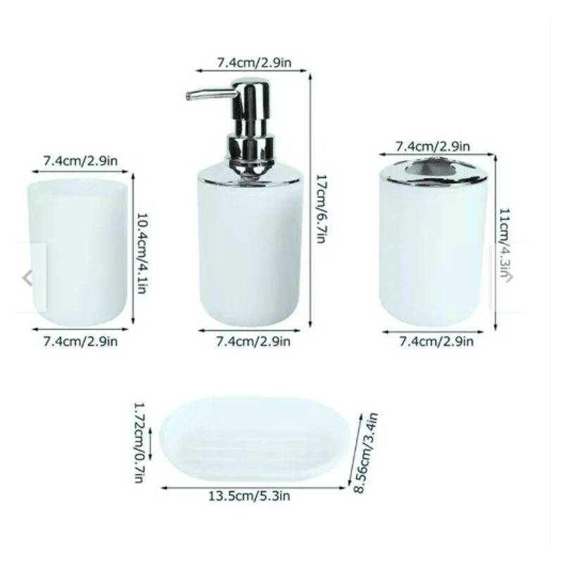 GENERICO - Set Juego Accesorios Baño Jabonera Cepillos Dispensador Jabon