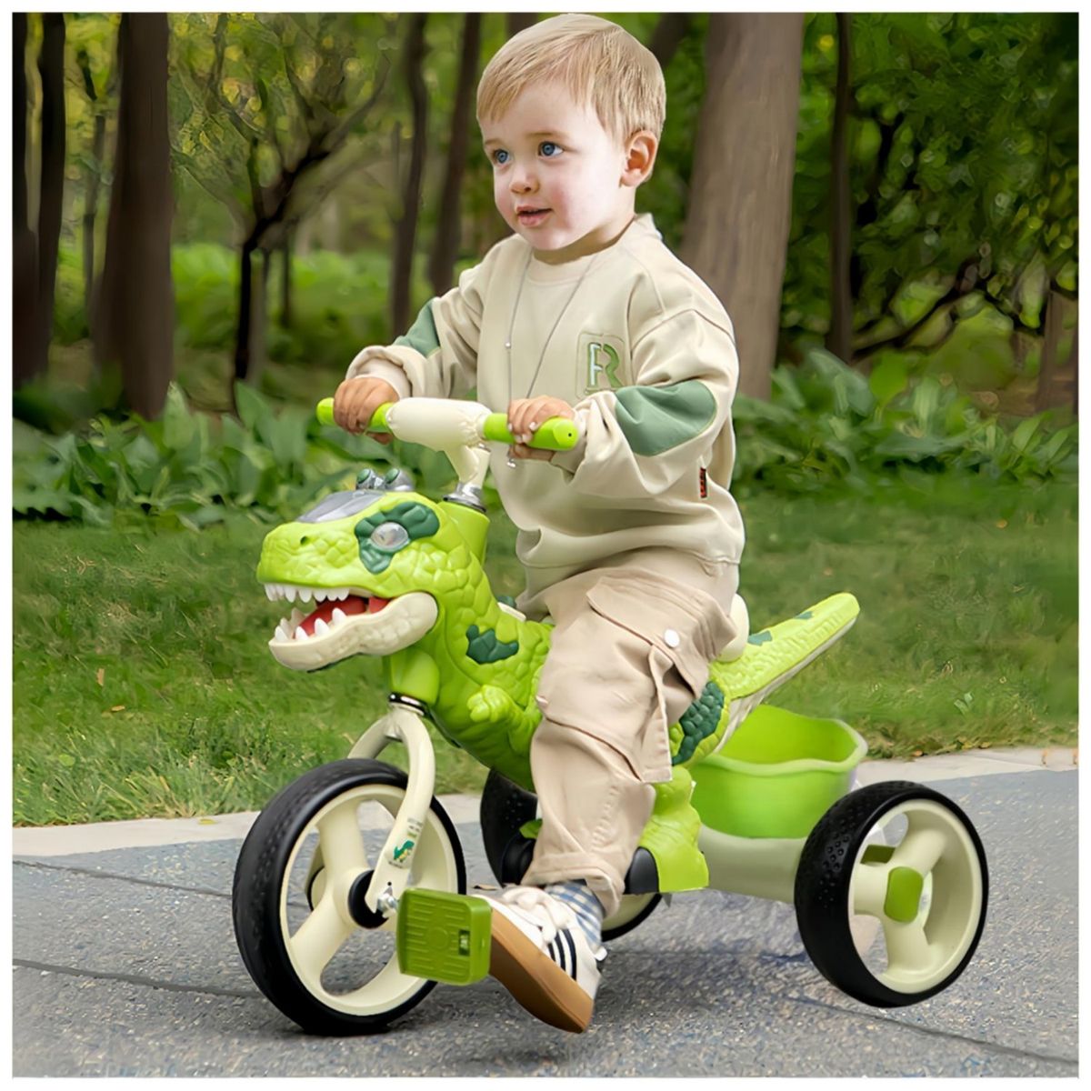 GENERICO - Triciclo infantil dinosaurio musical luces led