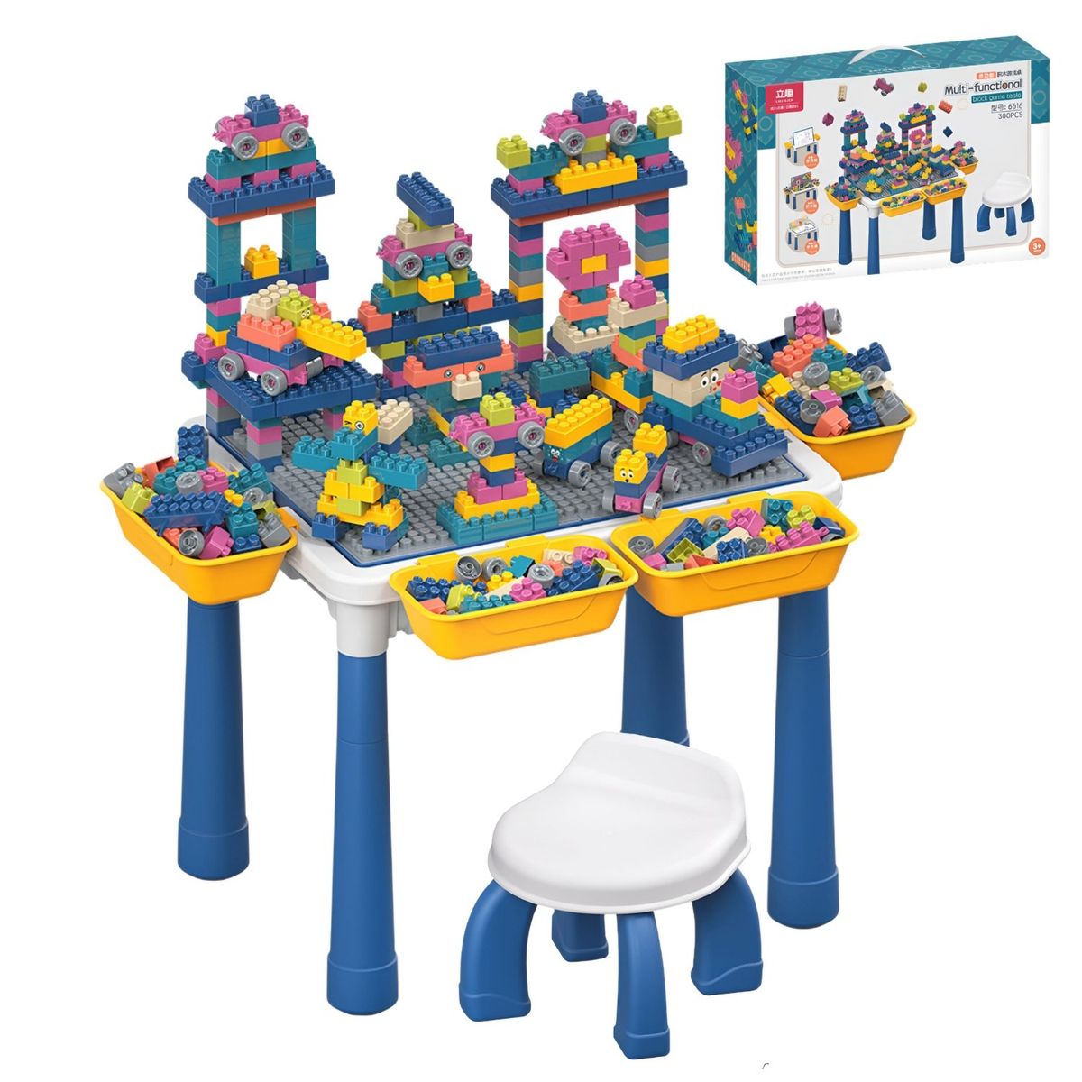 GENERICO - Mesa de juegos didáctico con bloques de construcción de 300 piezas