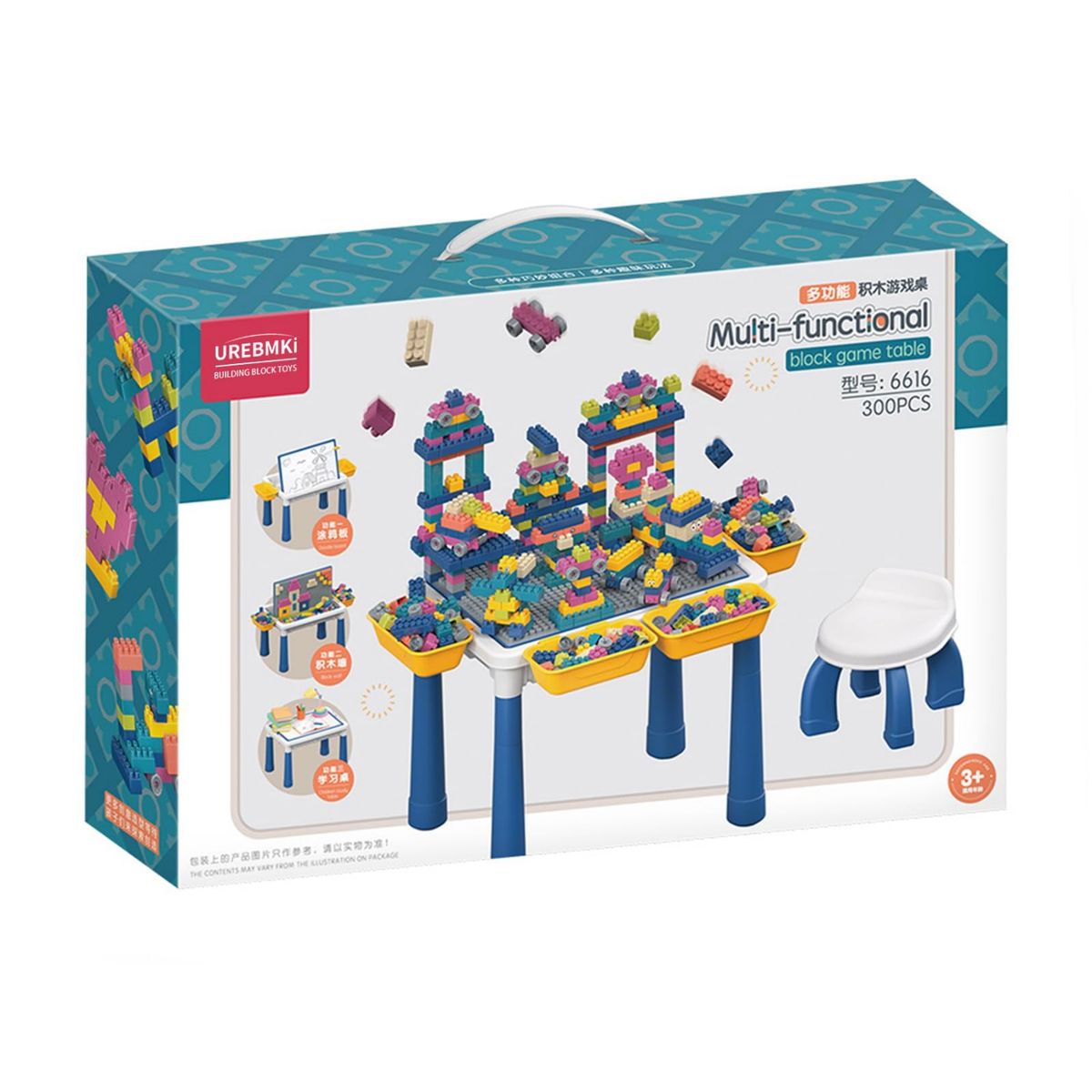 GENERICO - Mesa de juegos didáctico con bloques de construcción de 300 piezas