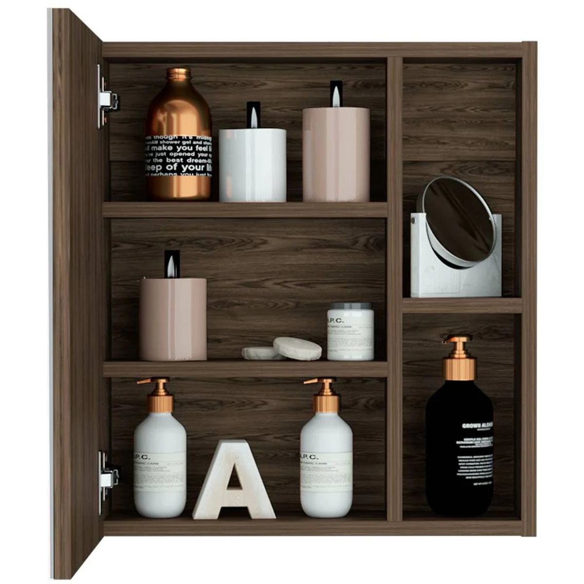 R&R MUEBLES - Gabinete Mueble de Baño Corina Milan 1 Puerta y Espejo R&R MUEBLES