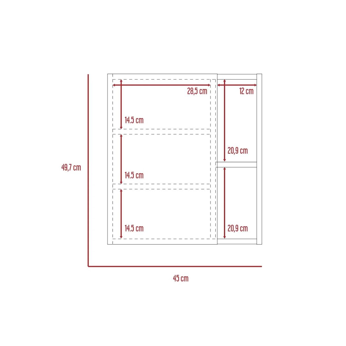 R&R MUEBLES - Gabinete Mueble de Baño Amaya Blanco 1 Puerta y Espejo R&R MUEBLES