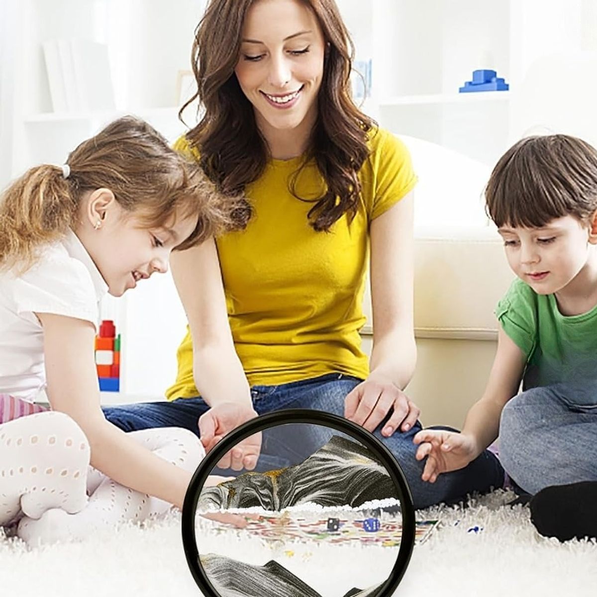 GENERICO - ADORNO TIPO RELOJ DE ARENA 3D MOVIMIENTO DECORATIVO OFICINA NEGRO