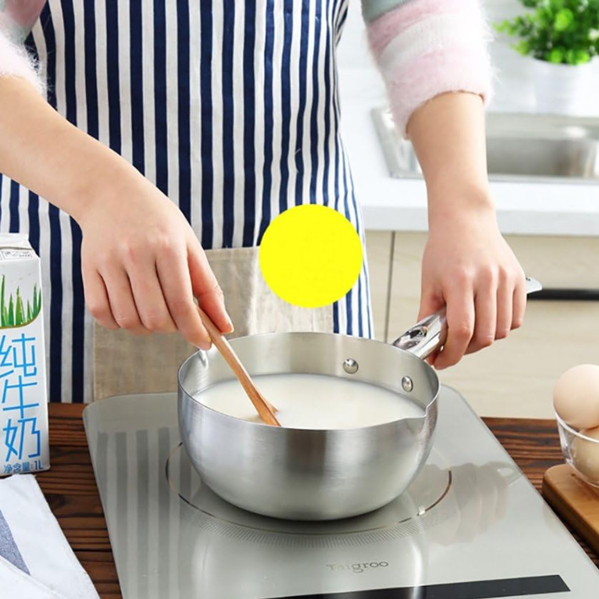 GENERICO - Cacerola de acero inoxidable 1600 ml