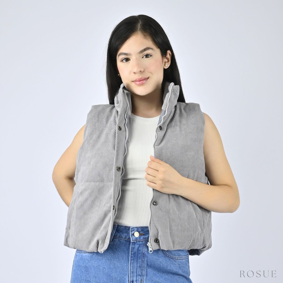 ROSUE - Chaleco Corduroy con Forro Interno Puff