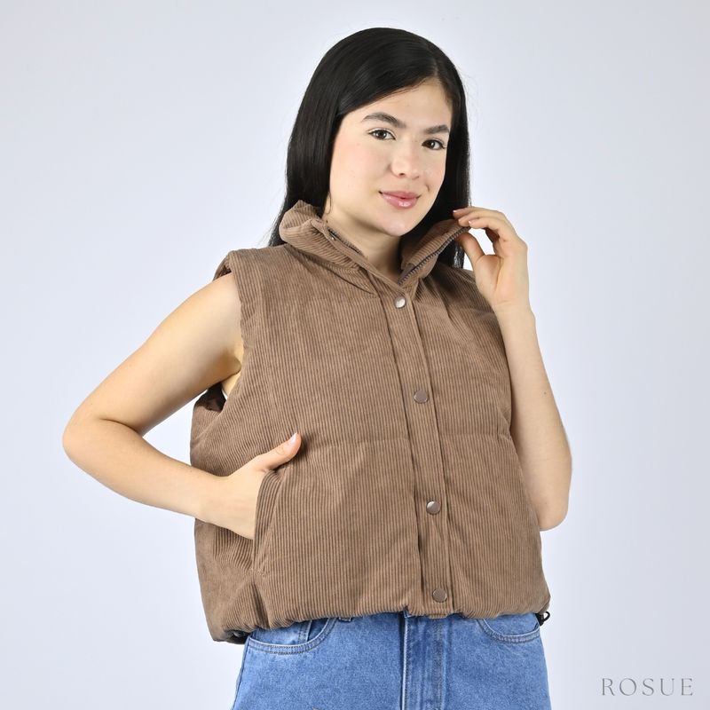 ROSUE - Chaleco Corduroy con Forro Interno Puff