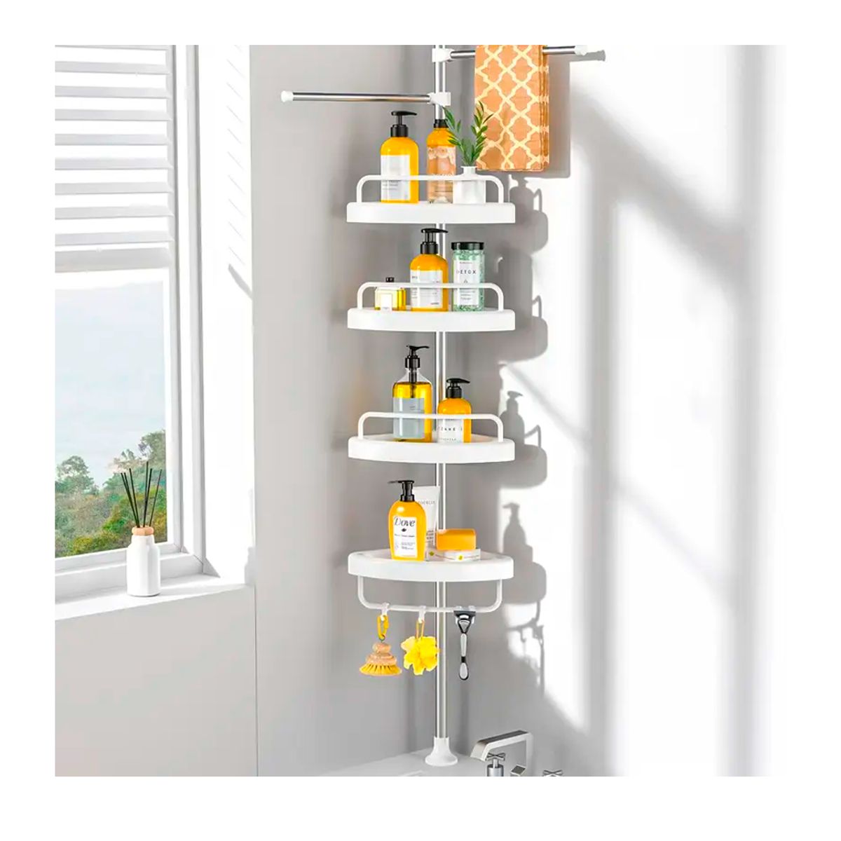 OEM - Organizador Esquinero De baño 4 Pisos 15Kg Multiuso Ajustable