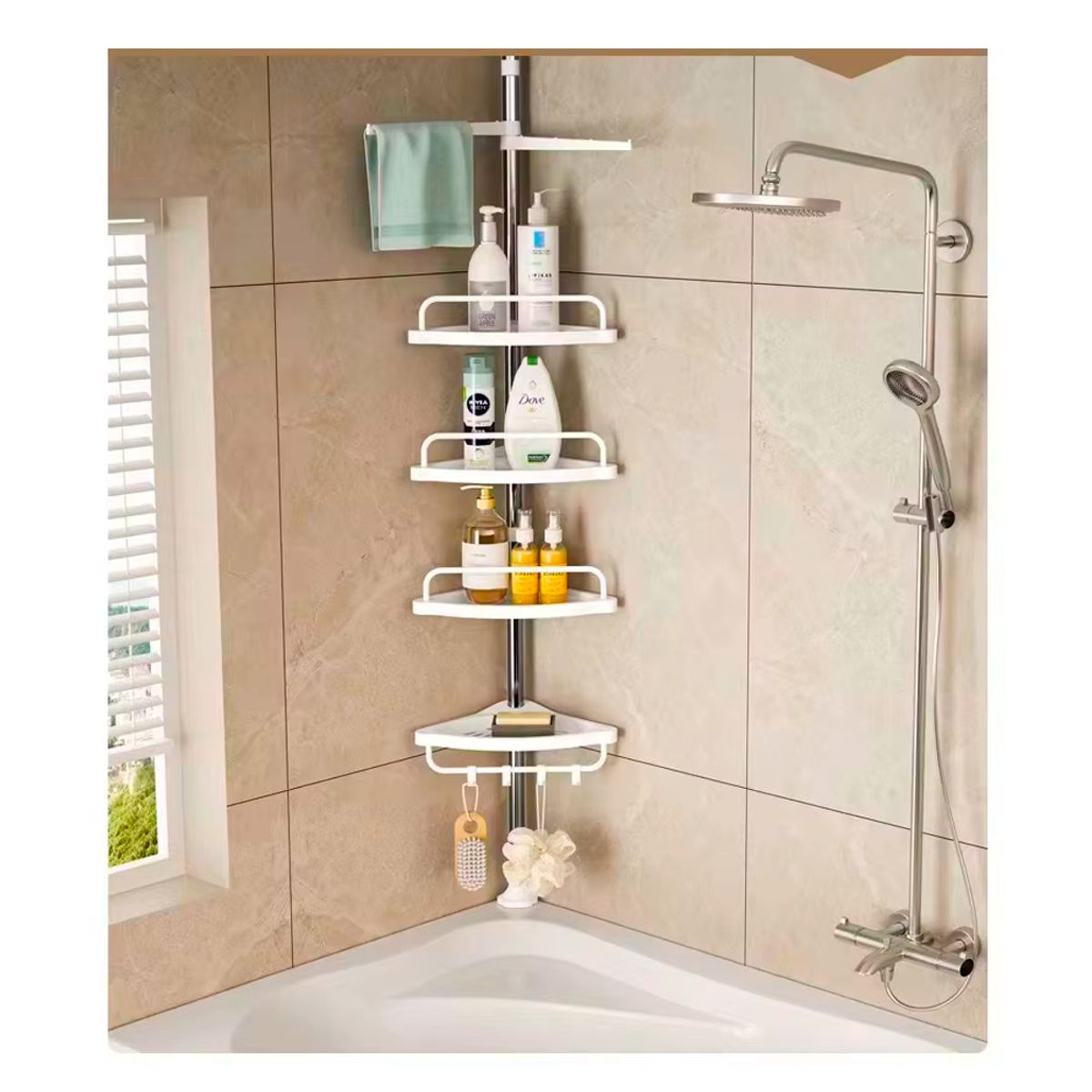 OEM - Organizador Esquinero De baño 4 Pisos 15Kg Multiuso Ajustable