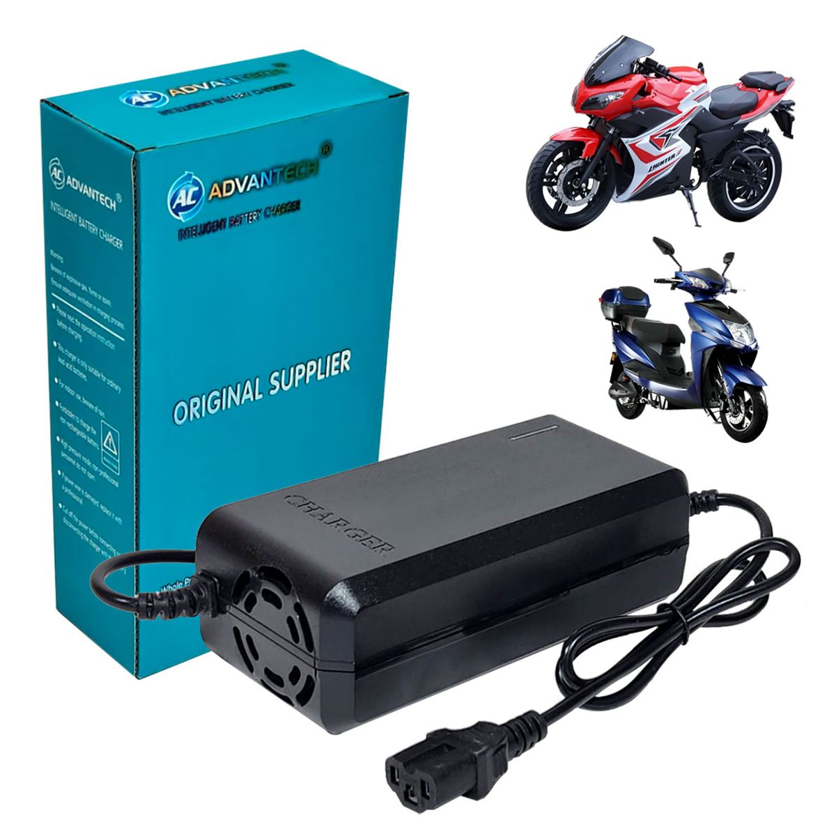 ADVANTECH - Cargador Para Moto Eléctrica de 72V 20Ah Batería Plomo Acido