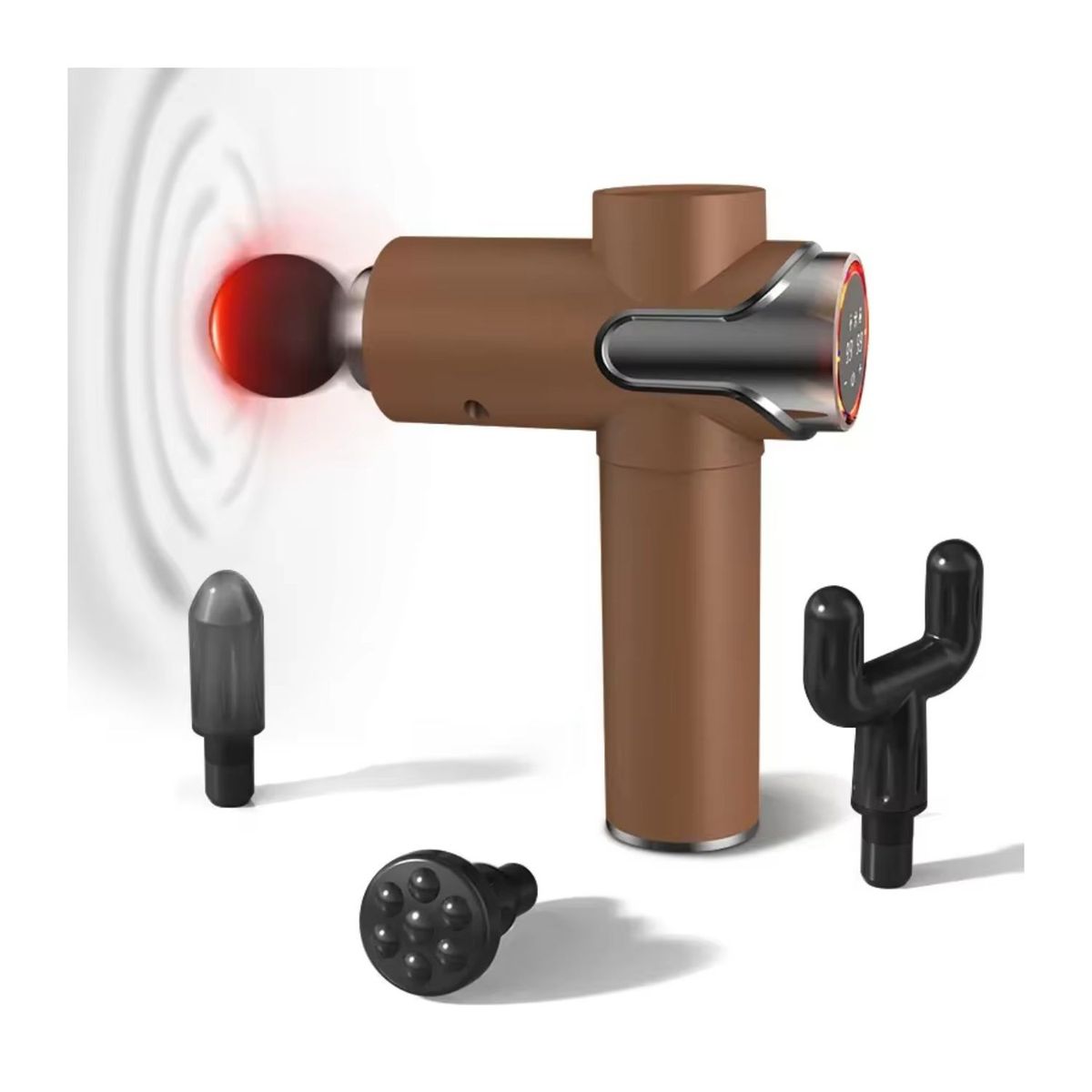 GENERICO - Masajeador con 4 Cabezales Digital Brown