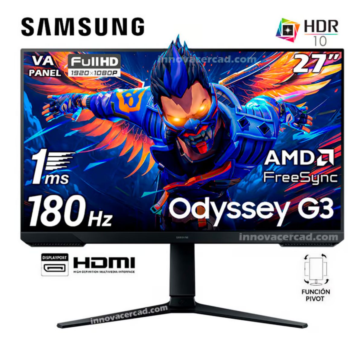 SAMSUNG - Monitor Gamer Odyssey G3 27 180Hz FHD LS27DG300ELXPE