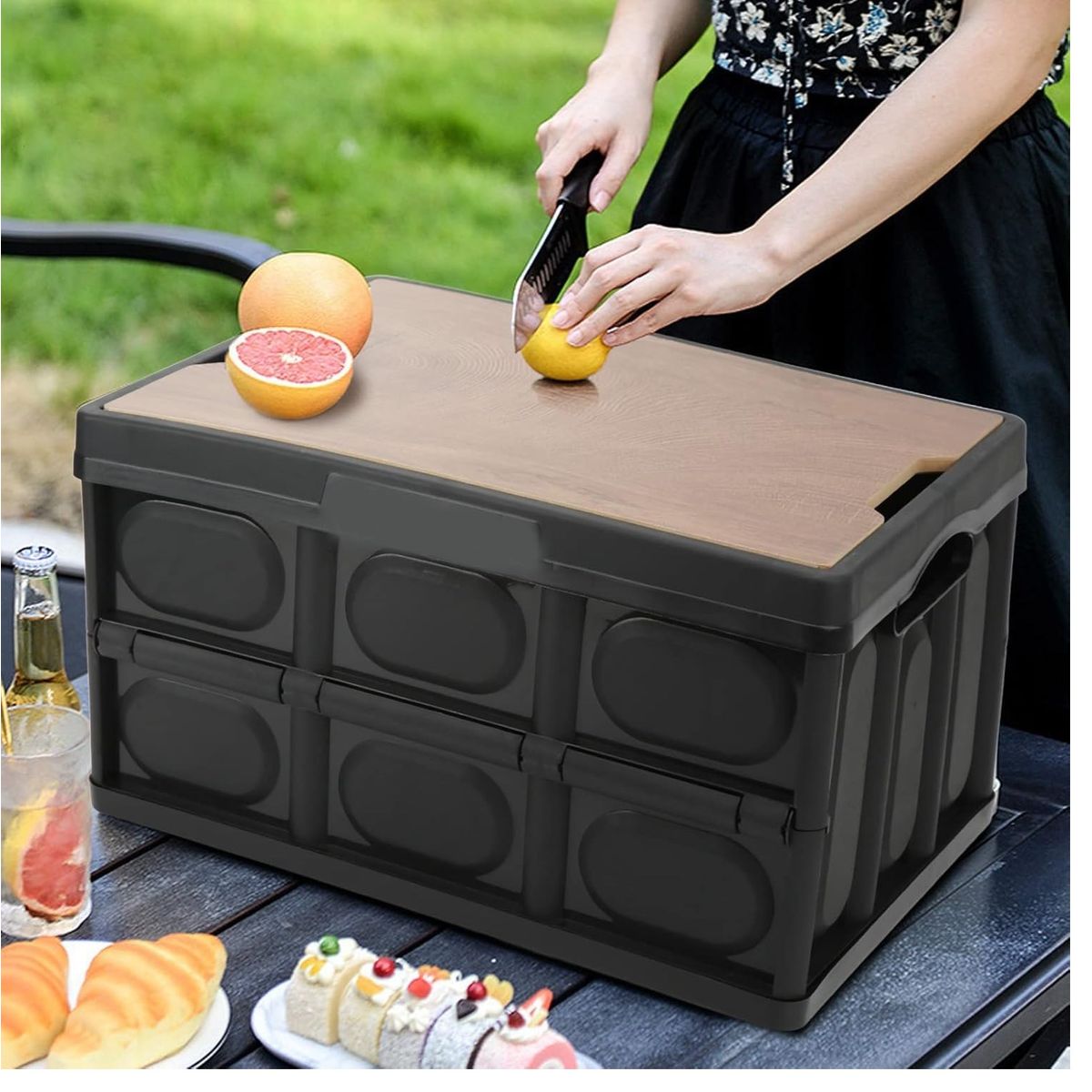 GENERICO - Caja de Almacenamiento Portatil y Plegable para Acampar