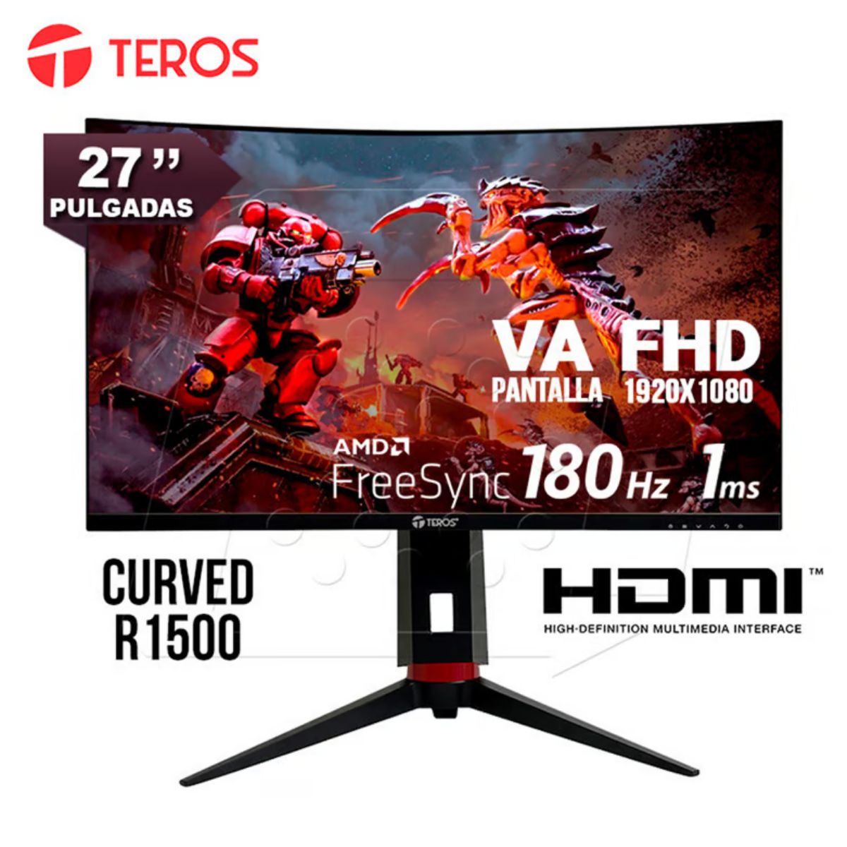 TEROS - MONITOR TEROS GAMING CURVO TE-2766G  27