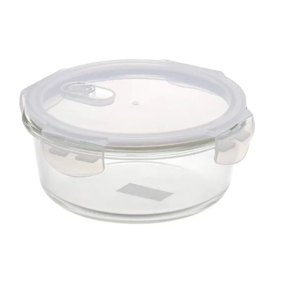 GENERICO - Set de 3 Contenedores Redondos de Vidrio con Tapa Hermética - 390 ml c/u