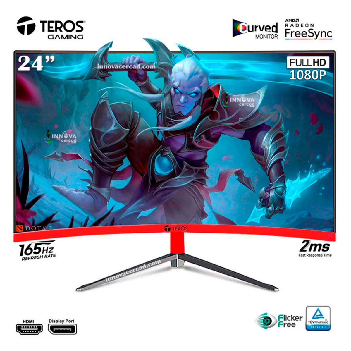 TEROS - Monitor Teros TE-2471G 238 Curvo FHD 165Hz 2ms HDMIDPUSB