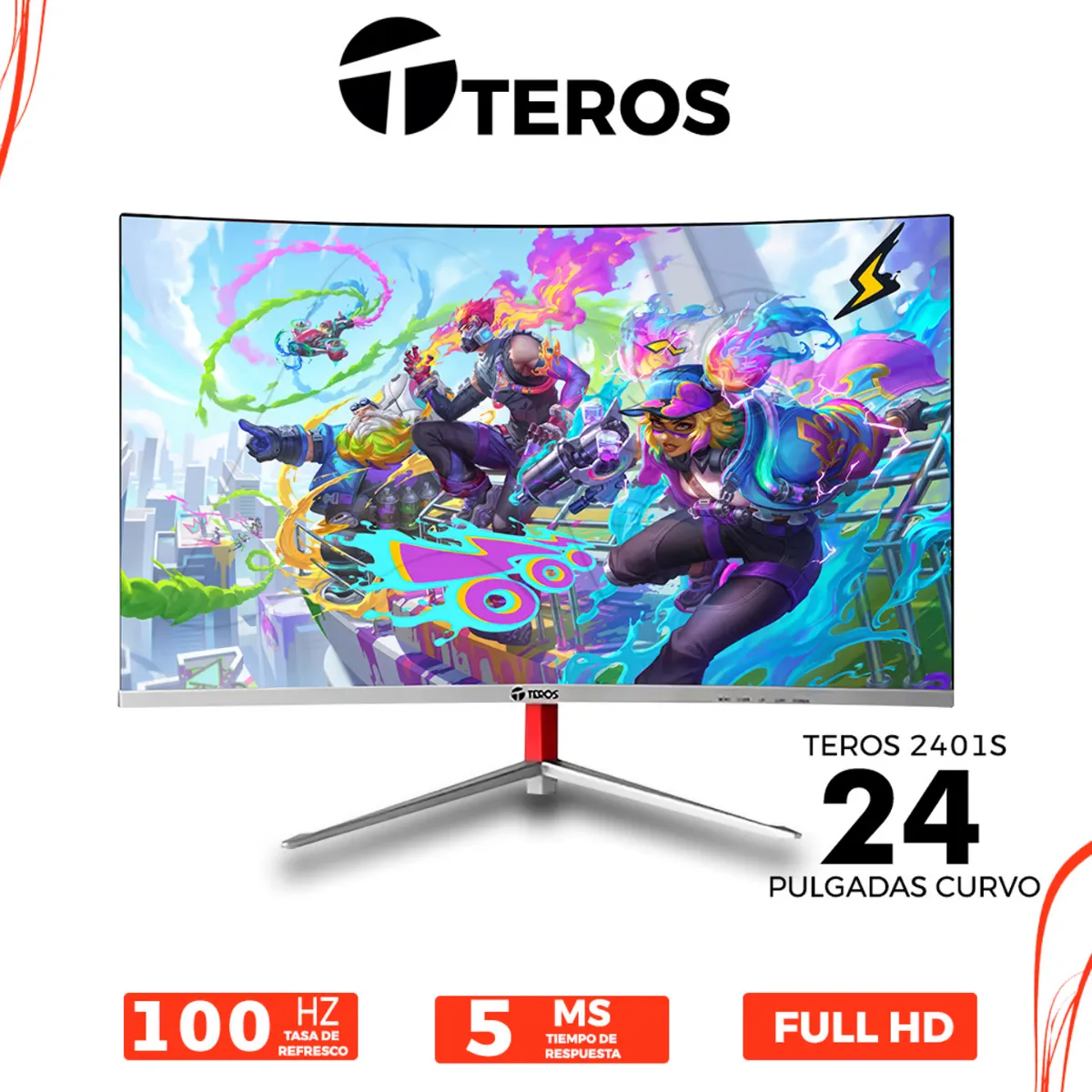 TEROS - Monitor Gamer Curvo TE-2401S  238 FHD HDMIVGA