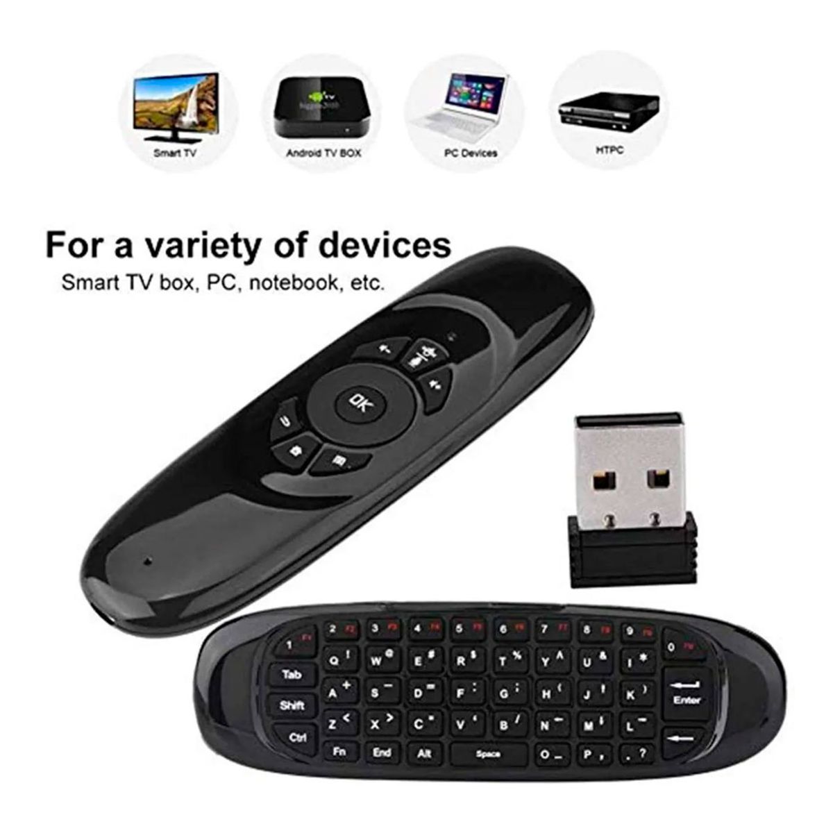 GENERICO - Mini Teclado de Control Remoto Inalámbrico  Alta Estabilidad y Precisión