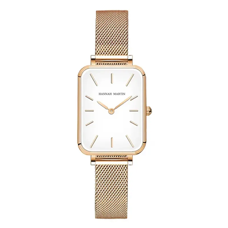 HANNAH MARTIN - RELOJ METAL MUJER ORO ROSA HANNAH MARTIN ESTILO CUADRADO