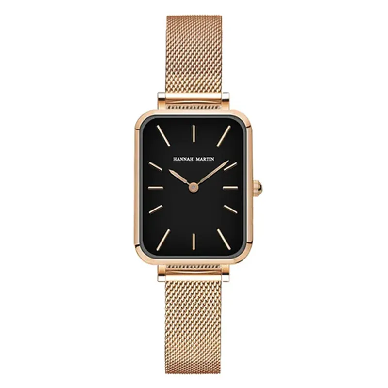 HANNAH MARTIN - RELOJ METAL MUJER ORO ROSA HANNAH MARTIN ESTILO CUADRADO