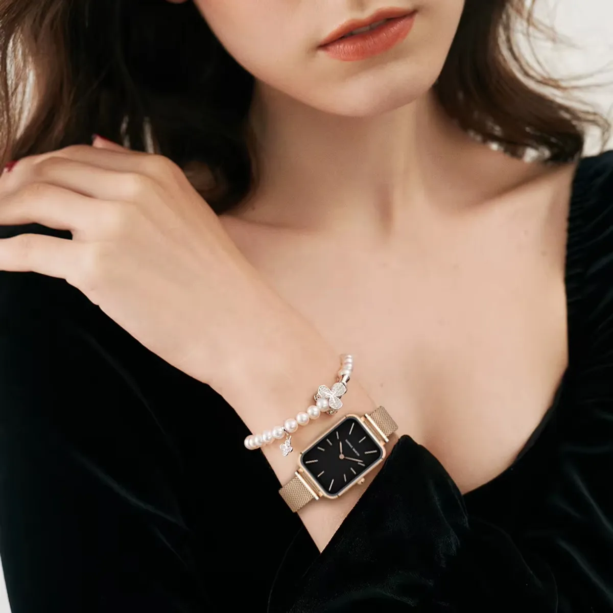 HANNAH MARTIN - RELOJ METAL MUJER ORO ROSA HANNAH MARTIN ESTILO CUADRADO