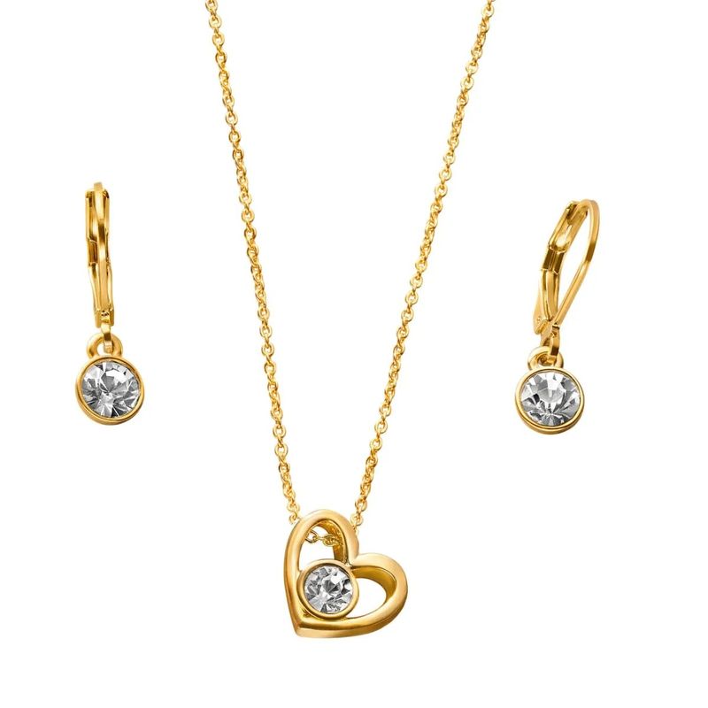 ESIKA - SET DE COLLAR Y ARETES BRILLIANT LOVE CORAZON ESIKA