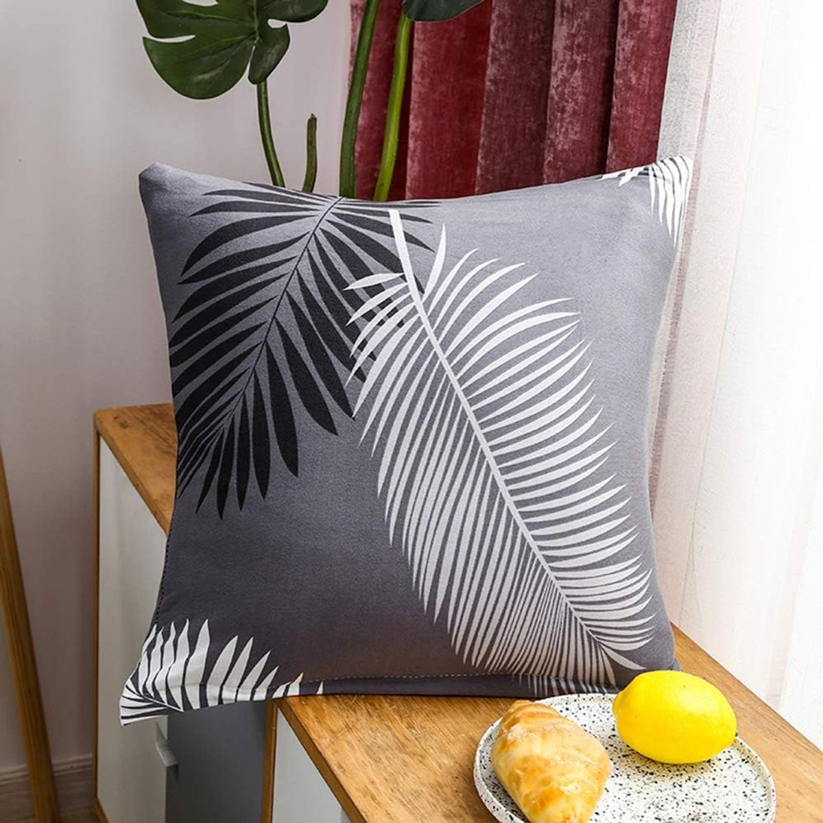 GENERICO - Fundas de Cojines x6 und diseño Gris Plumas