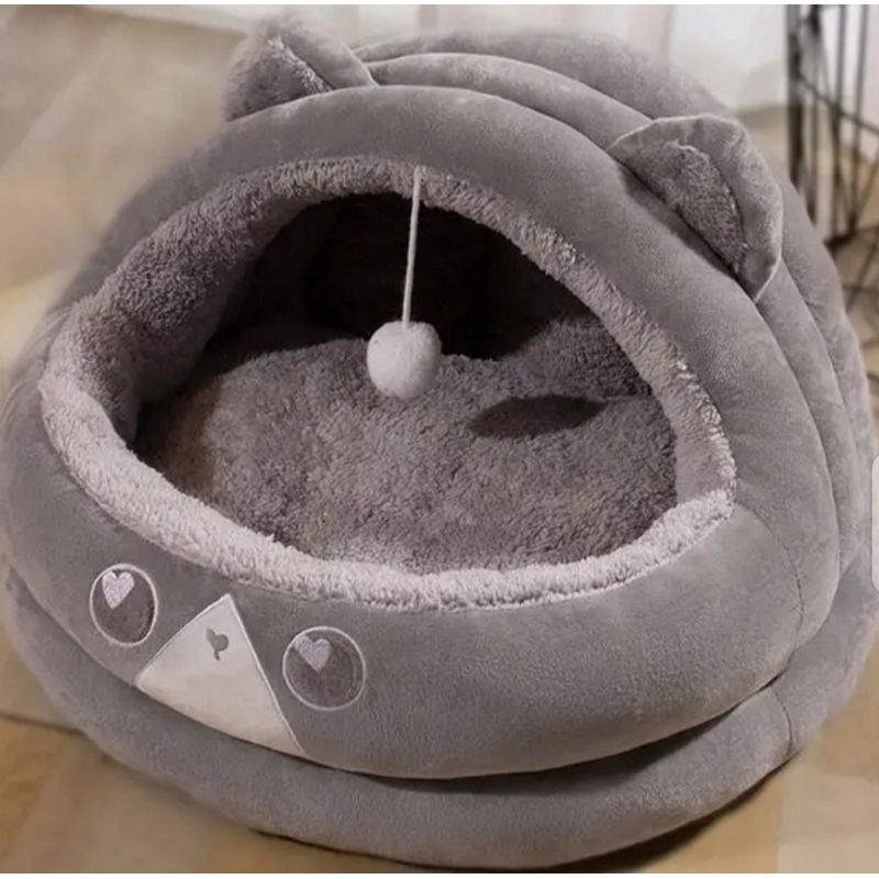 GENERICO - CAMA PARA PERROS Y GATOS EN FORMA OSITO GRIS