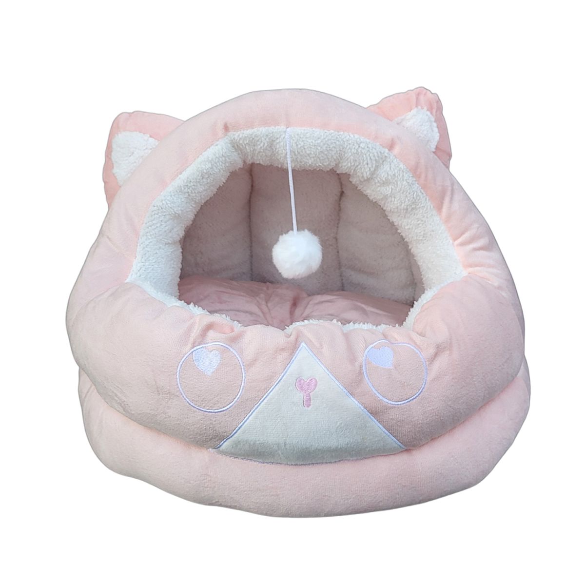 GENERICO - CAMA PARA PERROS Y GATOS EN FORMA OSITO ROSA TALLA L