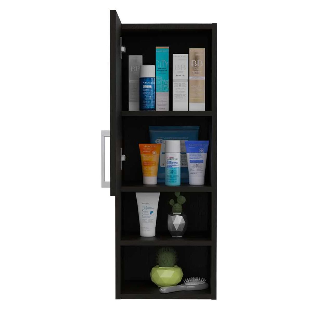 R&R MUEBLES - Gabinete Mueble de Baño Damaris Wengue 1 Puerta R&R MUEBLES