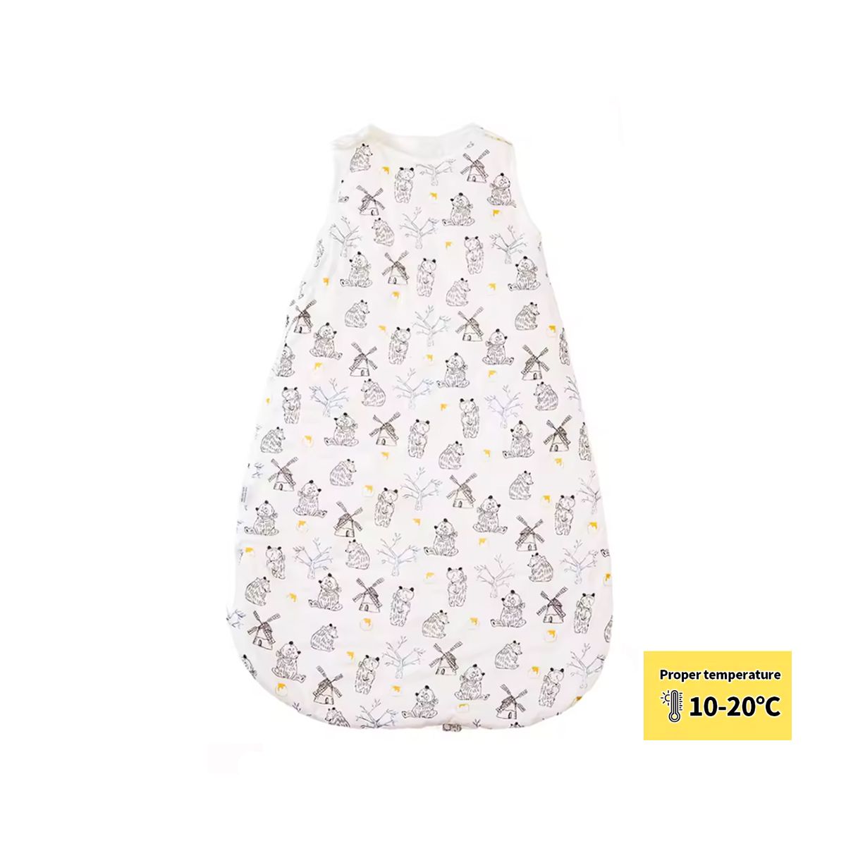 GENERICO - Pijama Saco de Dormir Algodón Bambú Talla L (hasta 95 cm)