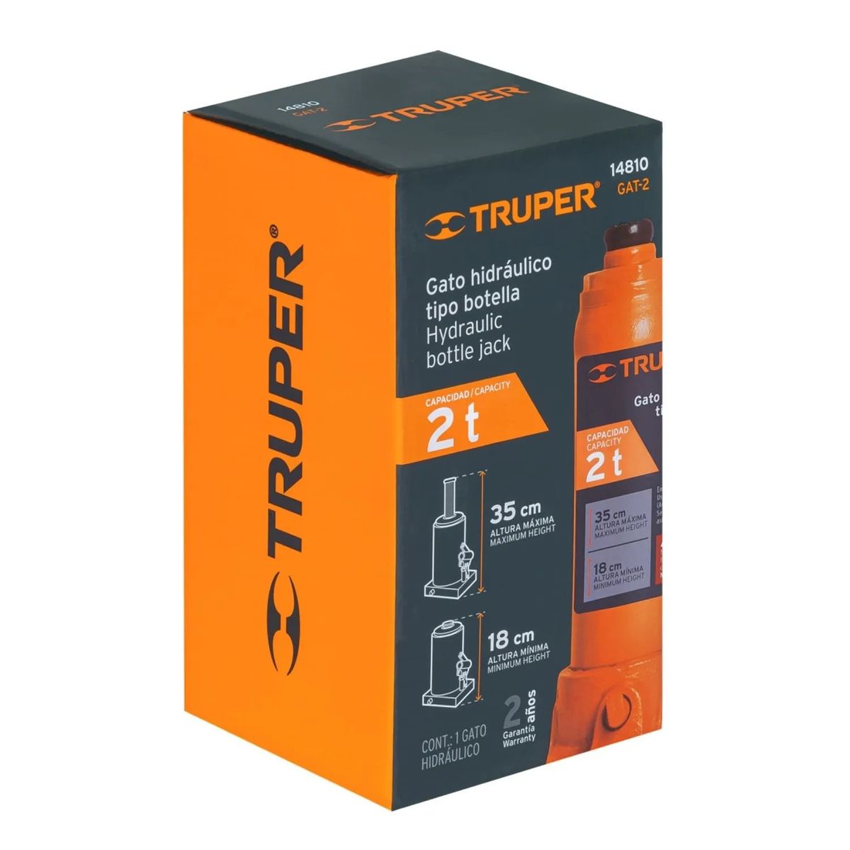 Truper - Gata Hidráulica Truper Tipo Botella de 2Toneladas