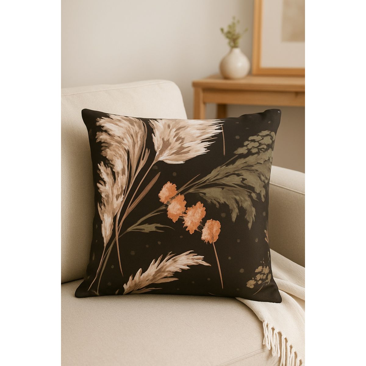 GENERICO - Fundas de Cojines x5 und diseño Marrón Espigas