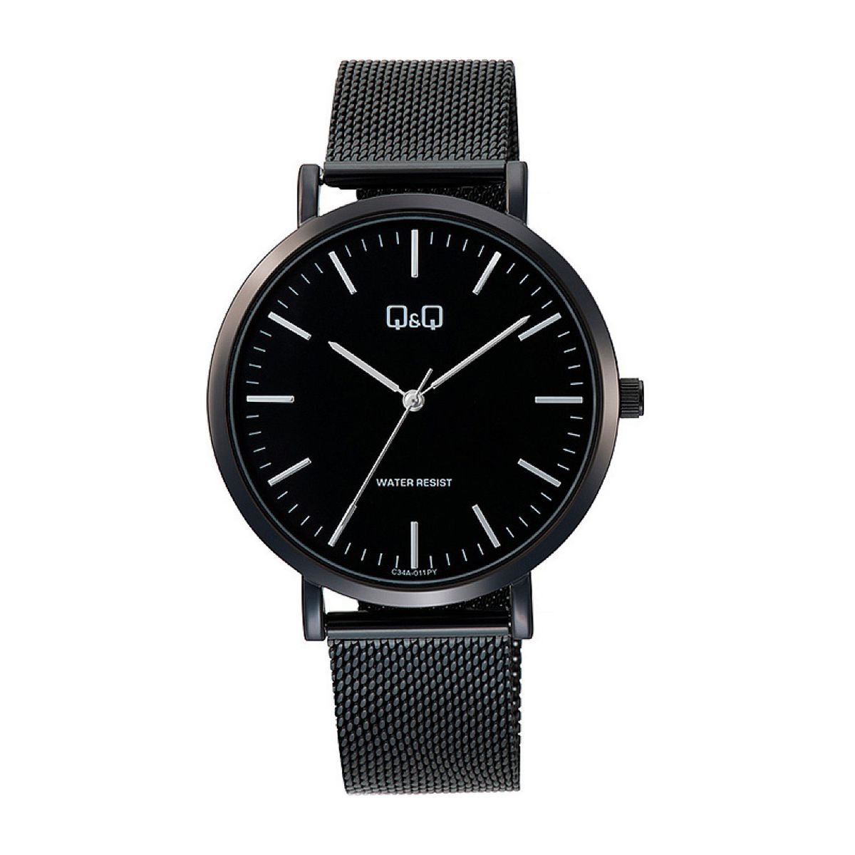 Q&Q - Reloj Q&Q Para Hombre De Malla Metálica Resistente Al Agua Color Negro