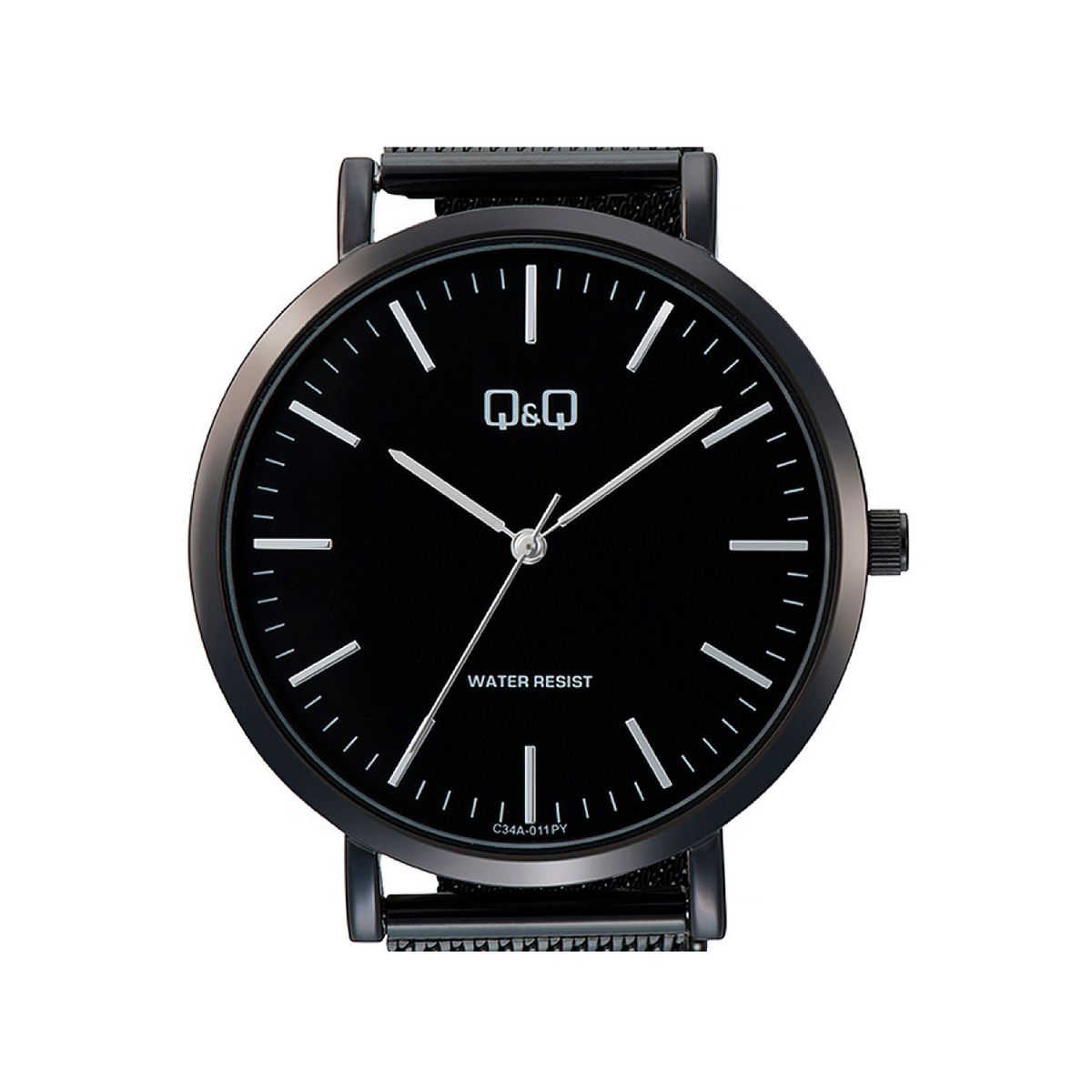 Q&Q - Reloj Q&Q Para Hombre De Malla Metálica Resistente Al Agua Color Negro